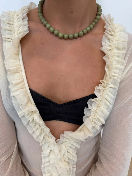 Olive Beaded Necklace