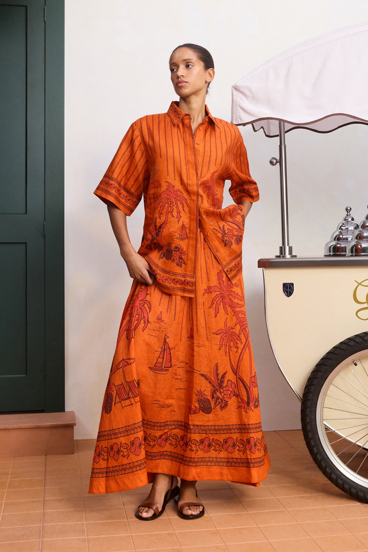 Boathouse Midi Skirt | Orange