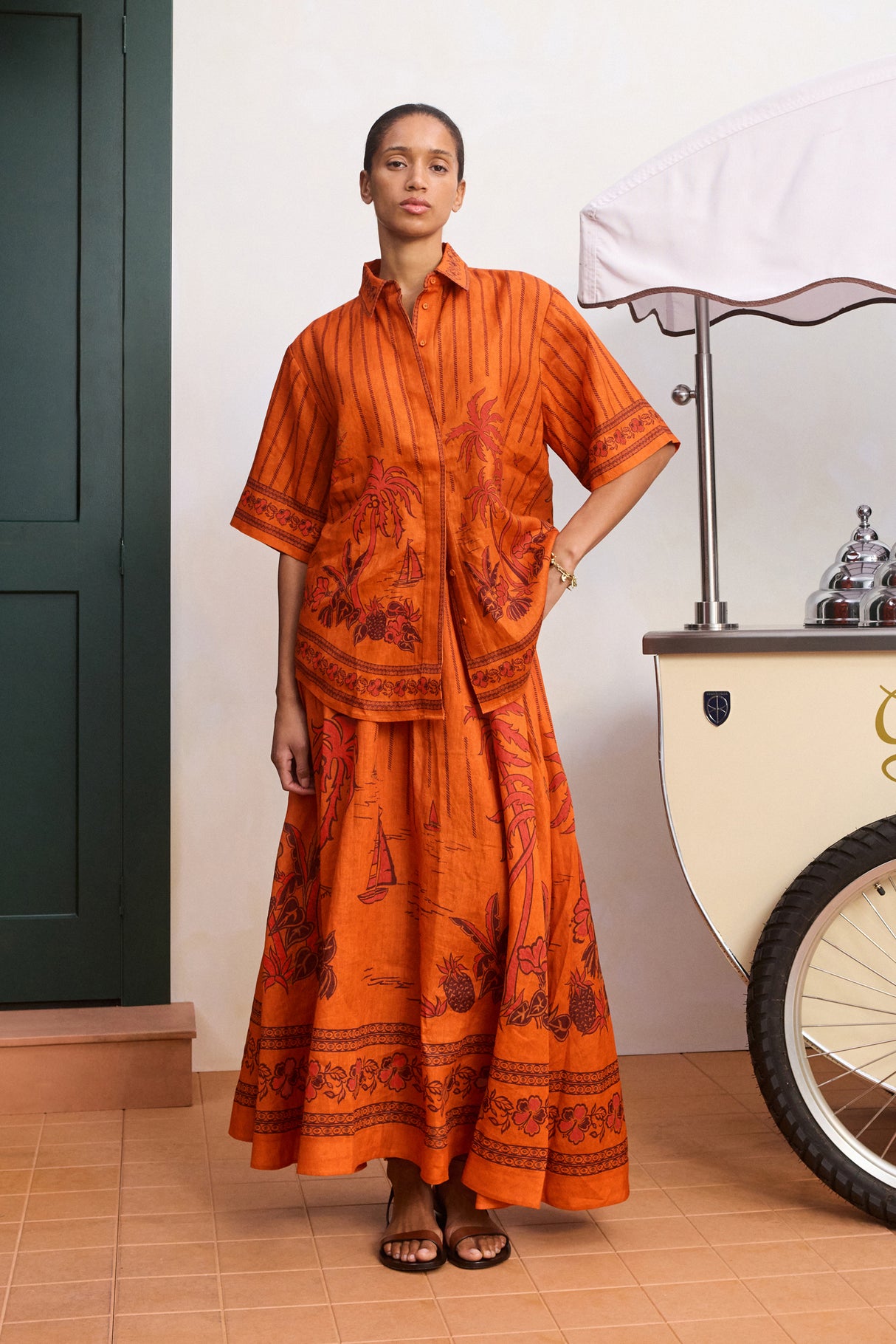 Boathouse Midi Skirt | Orange