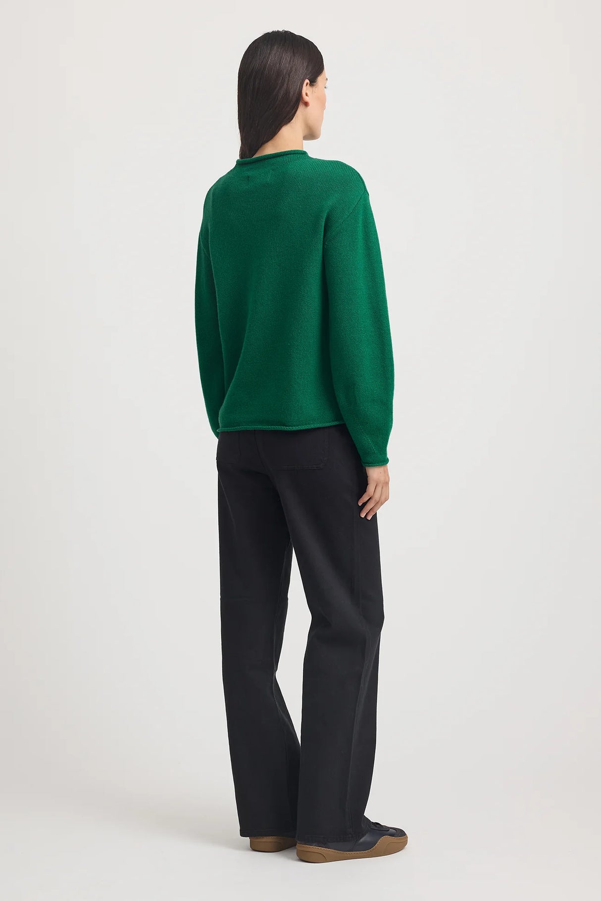 Relaxed Fit Mock Neck | Lush Green