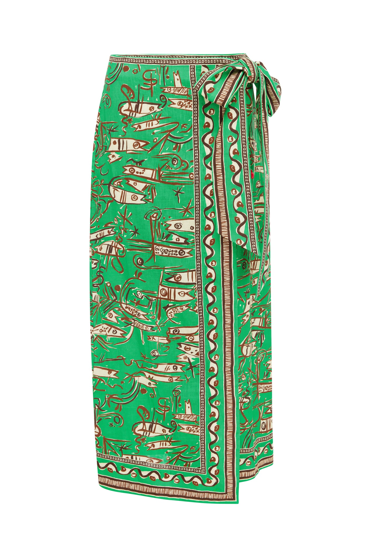 Fish Sticks Sarong Skirt | Green