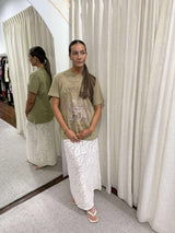 Mermaid Truckstop Biker Tee | Khaki