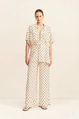 Houston Sheer Drawstring Pant | Blanc Polka