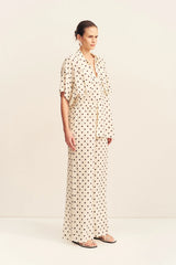 Houston Sheer Drawstring Pant | Blanc Polka