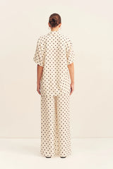 Houston Sheer Drawstring Pant | Blanc Polka