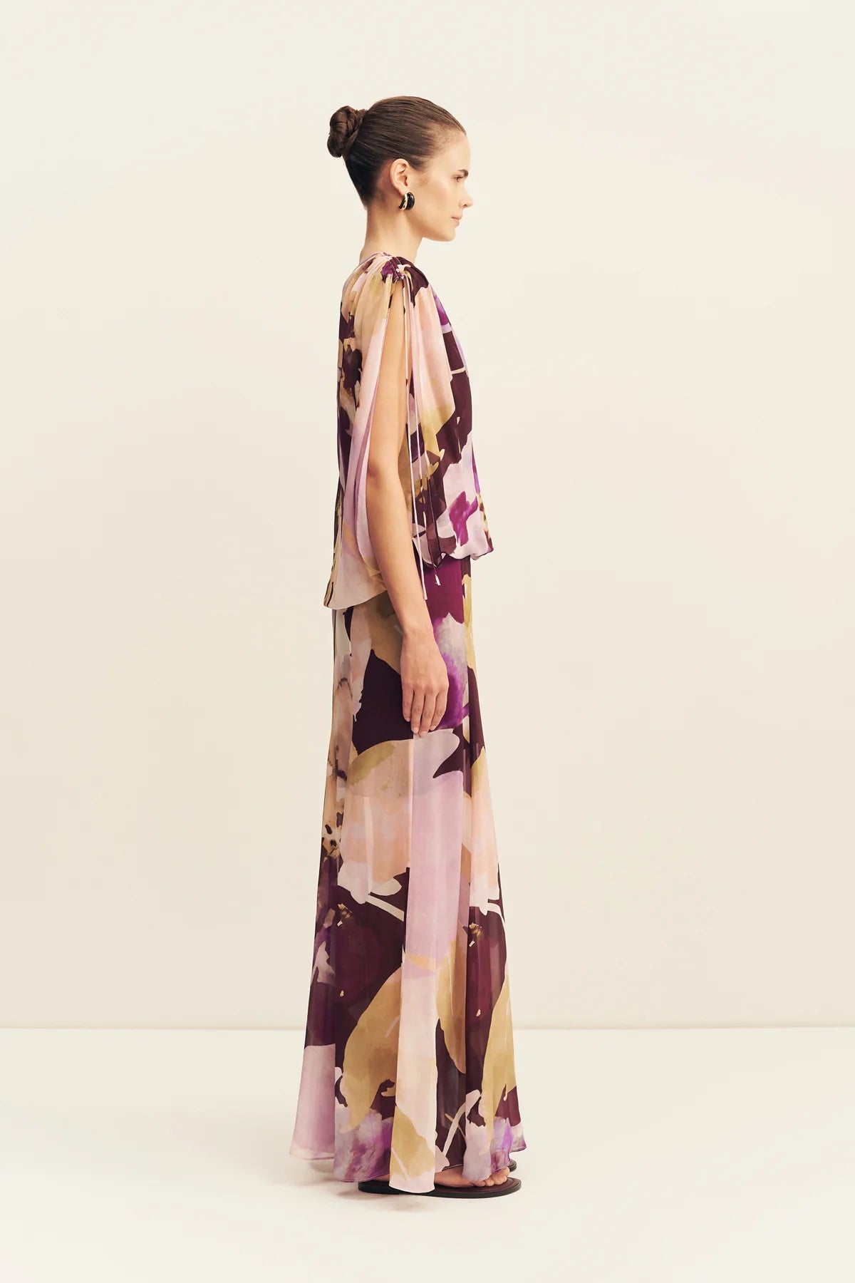 Gia Off Shoulder Blouson Maxi Dress