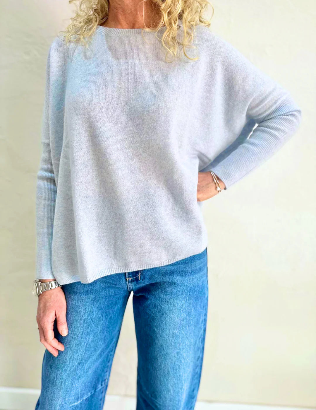 Astrid Cashmere Top | Heather Sky
