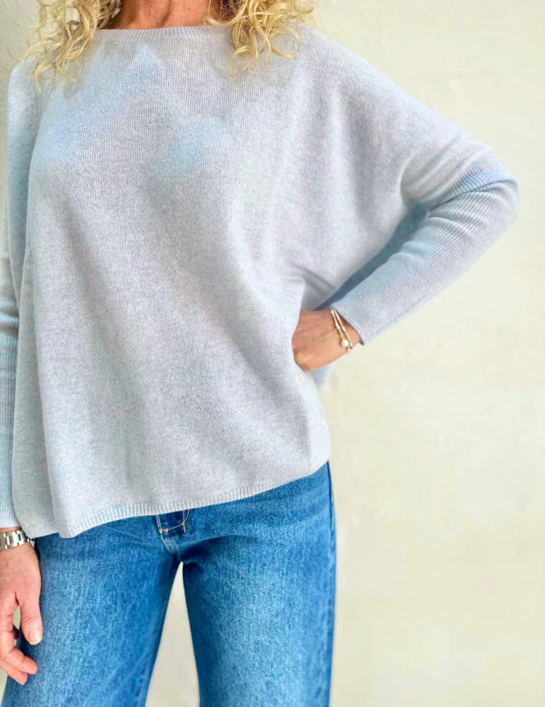 Astrid Cashmere Top | Heather Sky