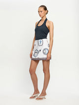 Alessia Mini Skirt | Cream Navy