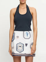 Alessia Mini Skirt | Cream Navy