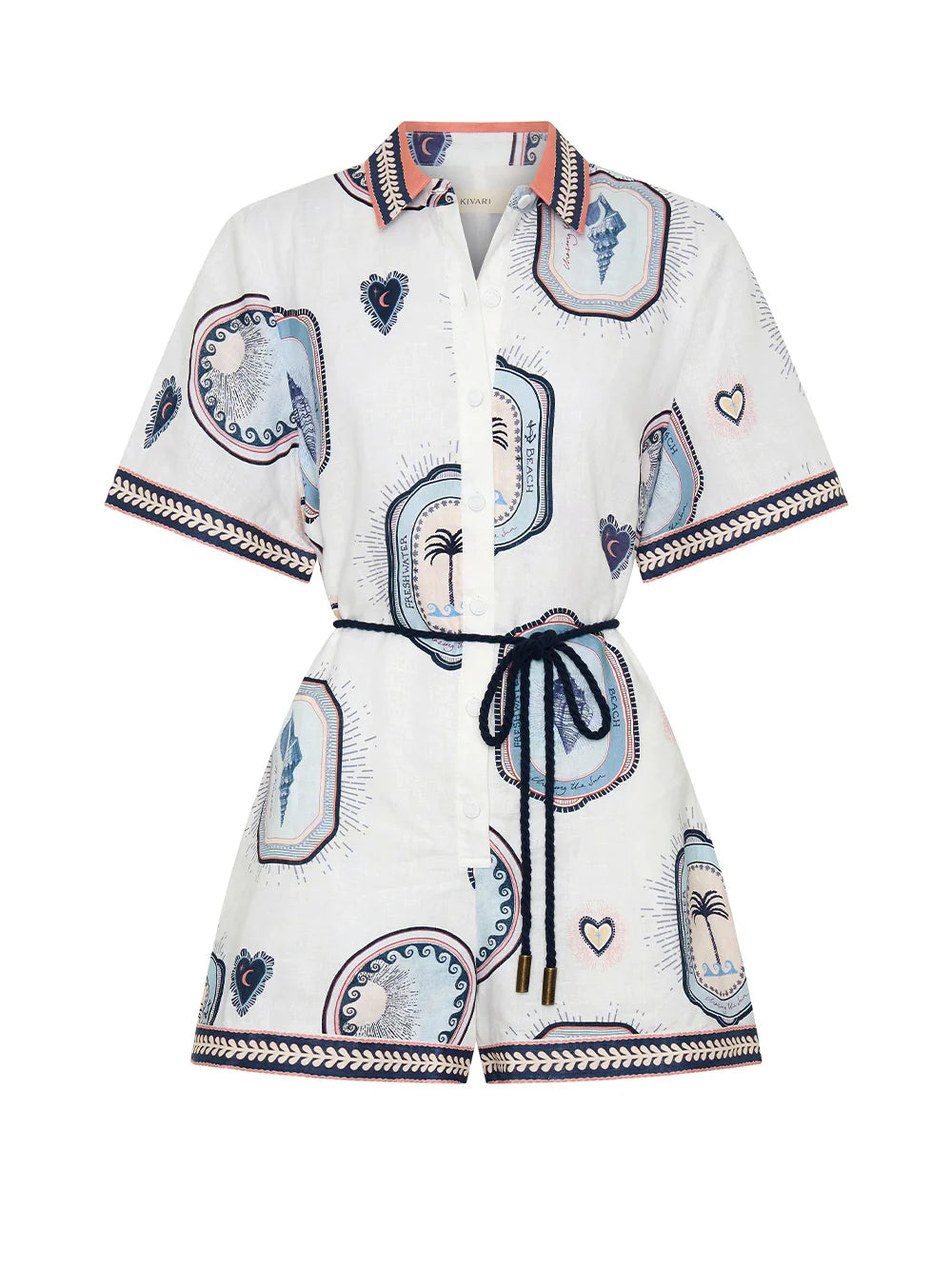 Alessia Playsuit | Cream Navy