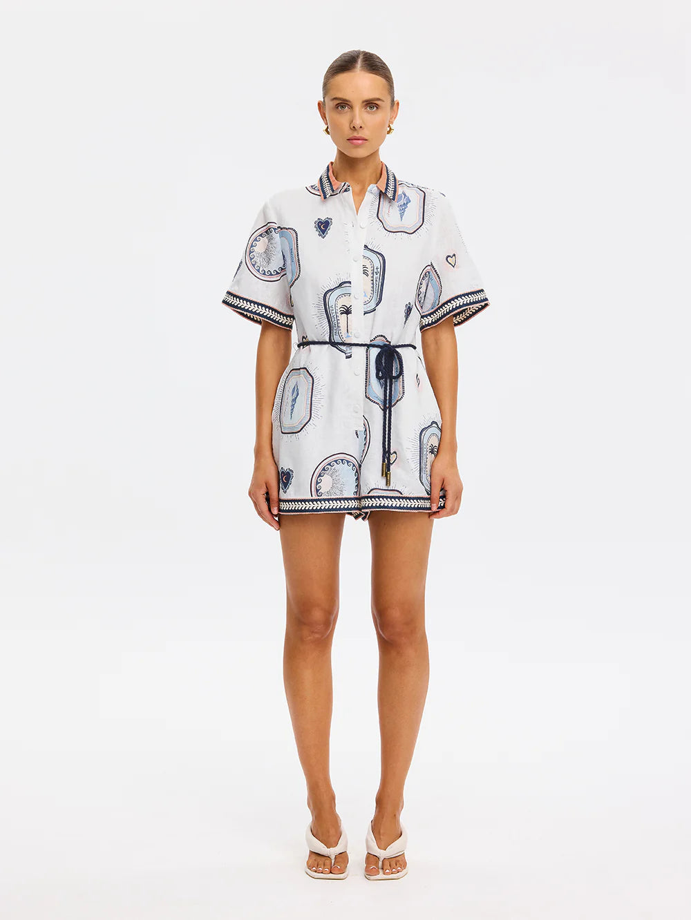 Alessia Playsuit | Cream Navy