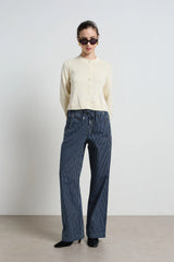 Alora Stripe Denim Loose Pants |  Indigo Stripe