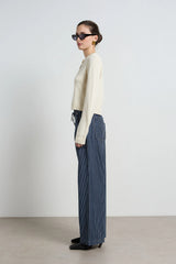 Alora Stripe Denim Loose Pants |  Indigo Stripe