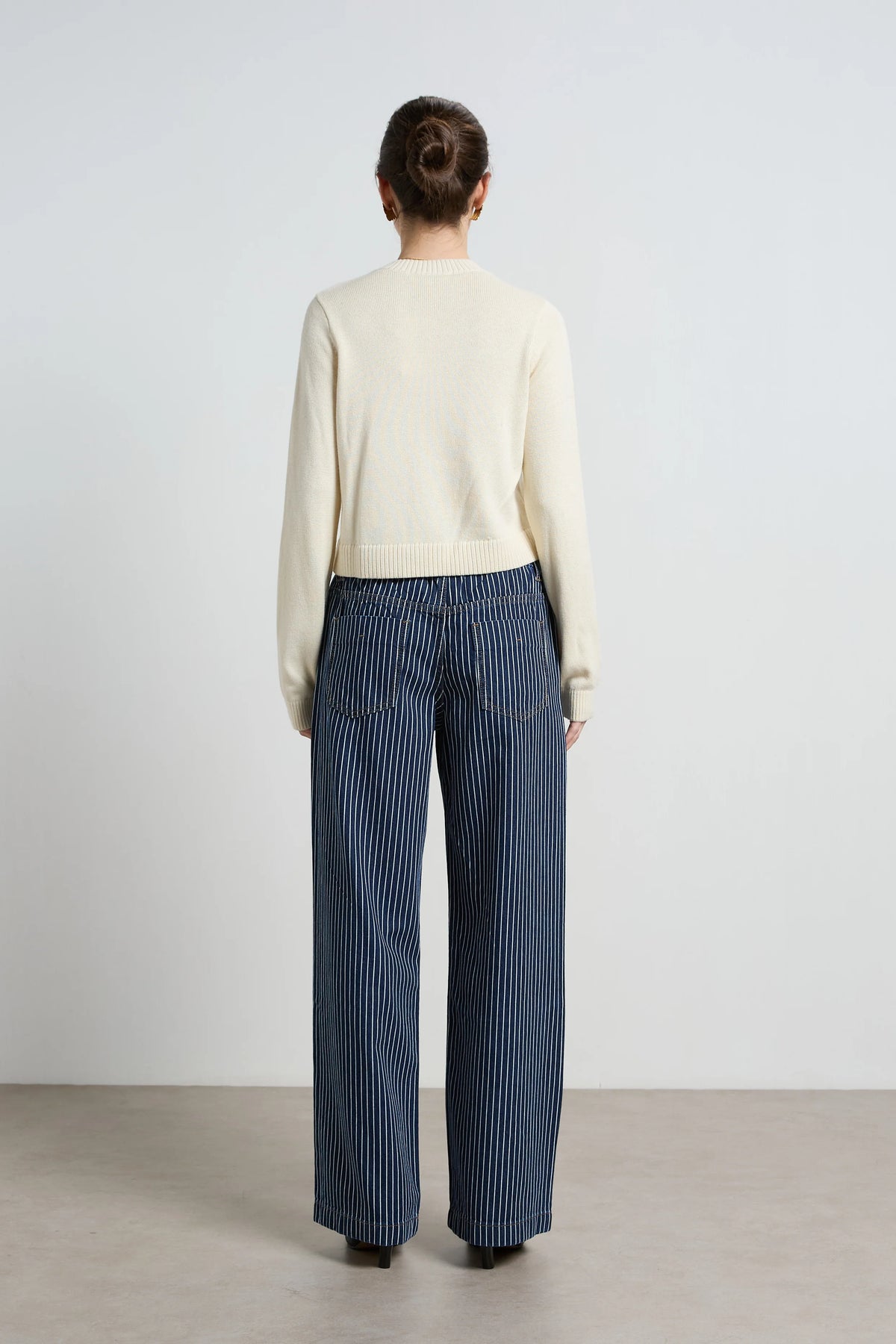 Alora Stripe Denim Loose Pants |  Indigo Stripe