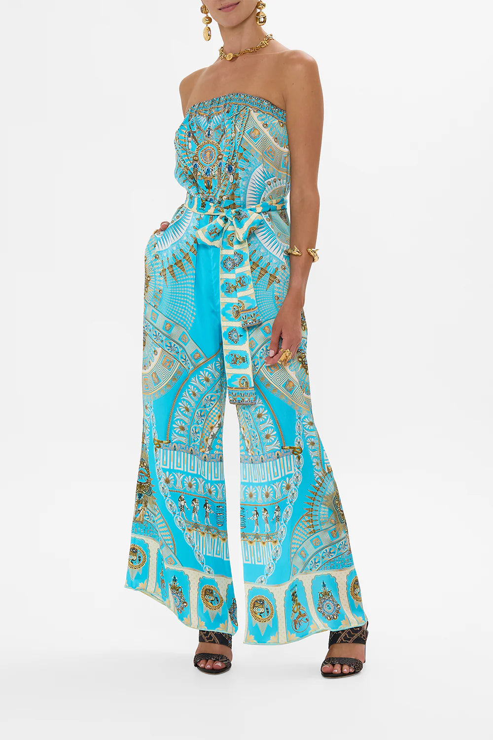 Tie Waist Strapless Jumpsuit | Temple Of Light