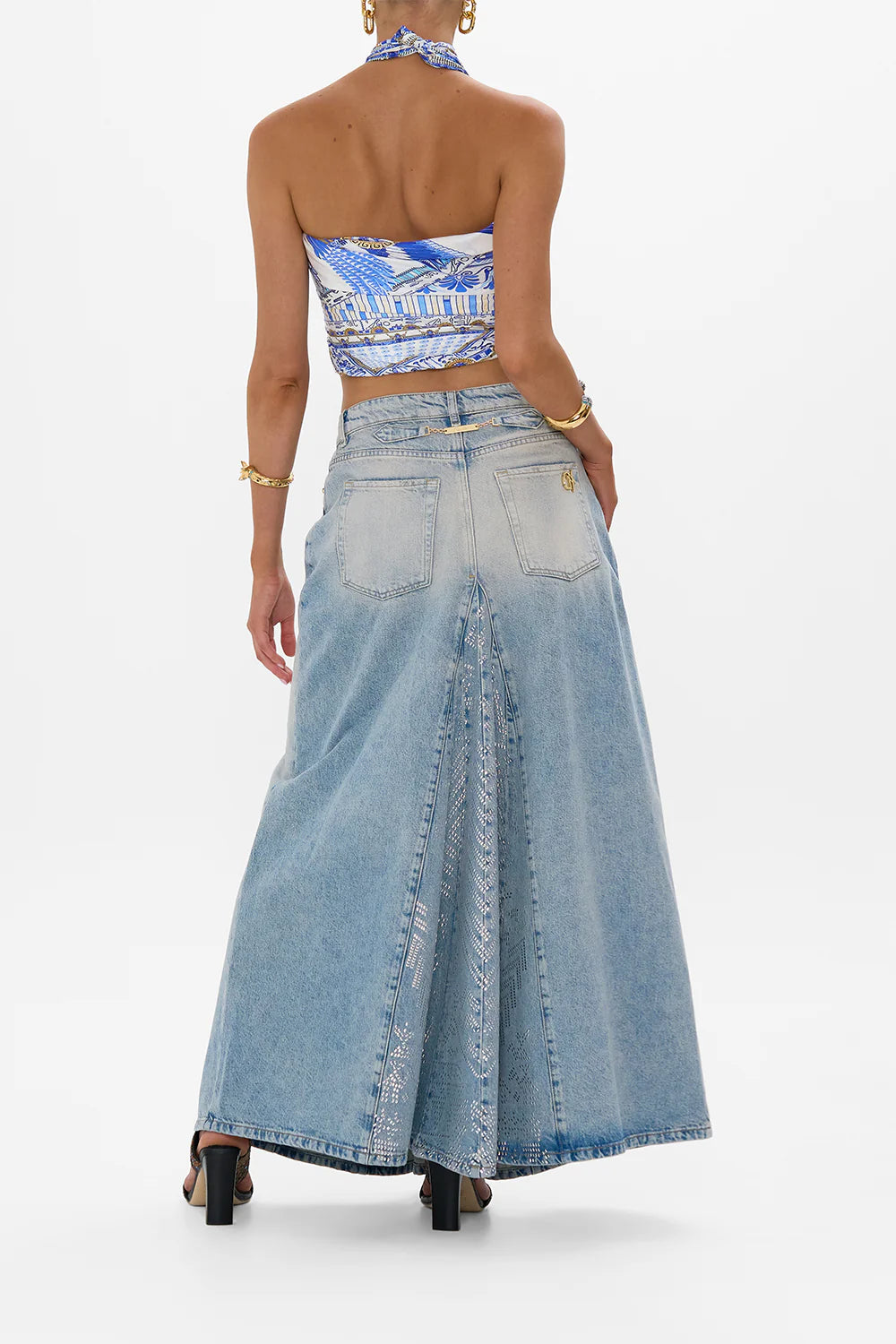 Alika Oasis Odyssey A-Line Maxi Skirt | Denim