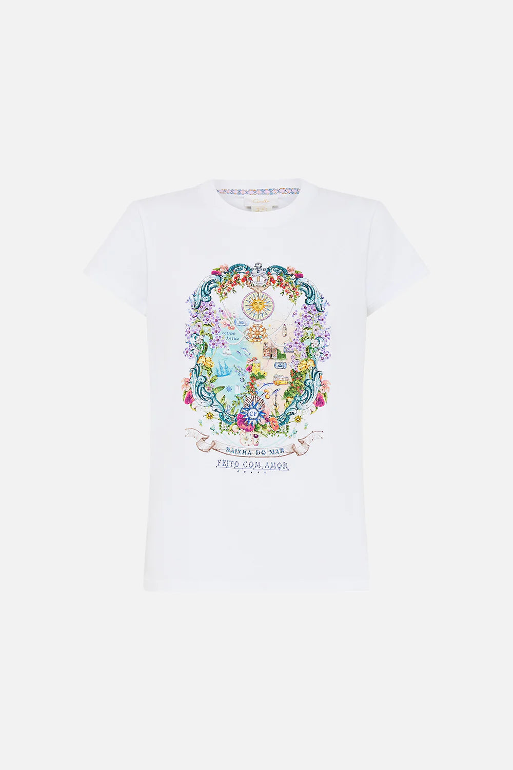 Slim Fit Round Neck T-Shirt  | Just Coasting | White