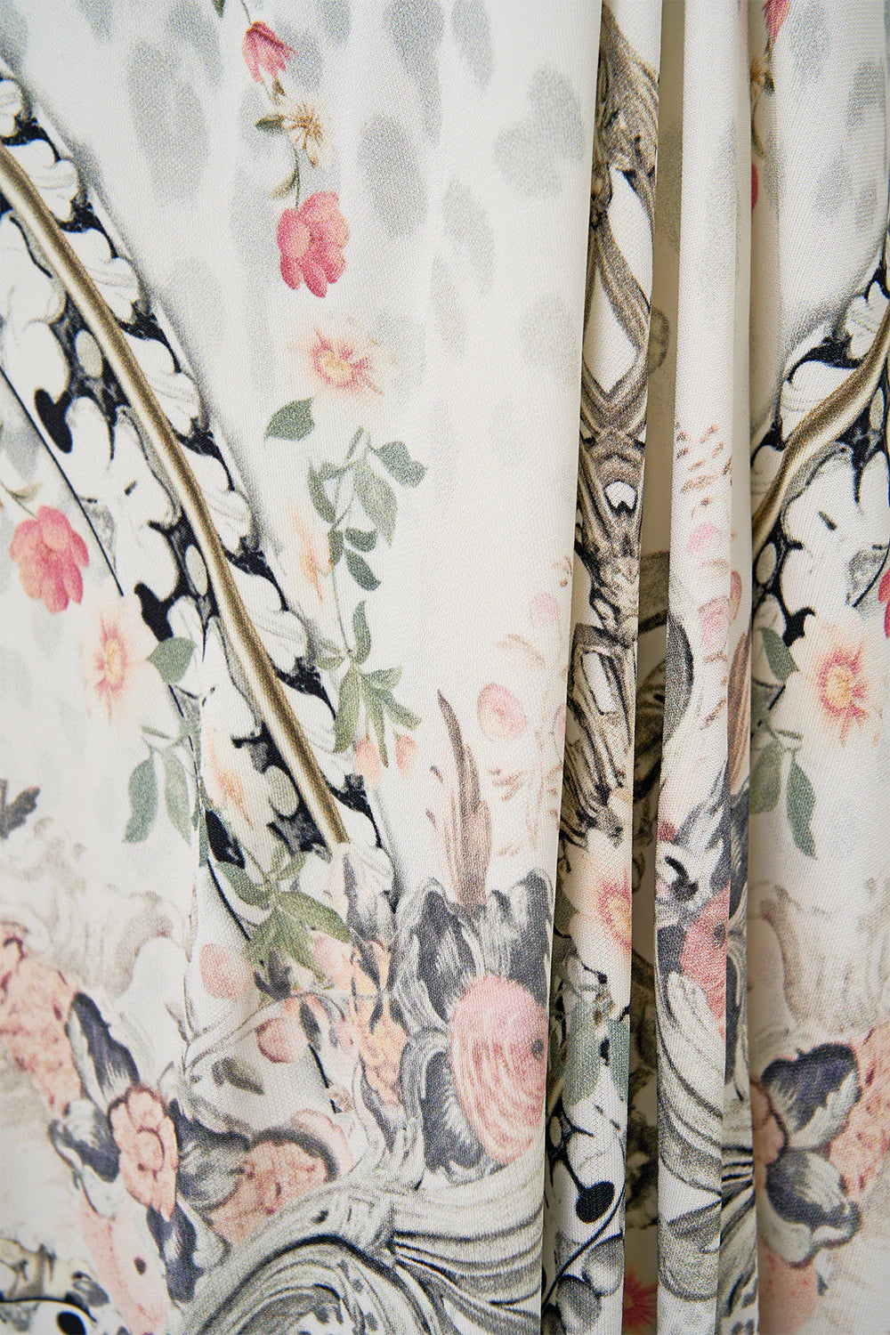 Long V Neck Twist Front Jersey Dress | Marble Heaven