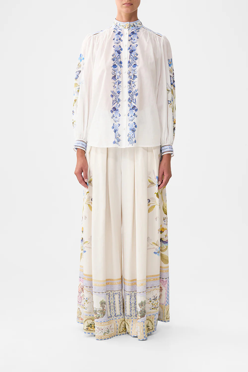 High Neck Button Through Blouse | Botanical Ballads