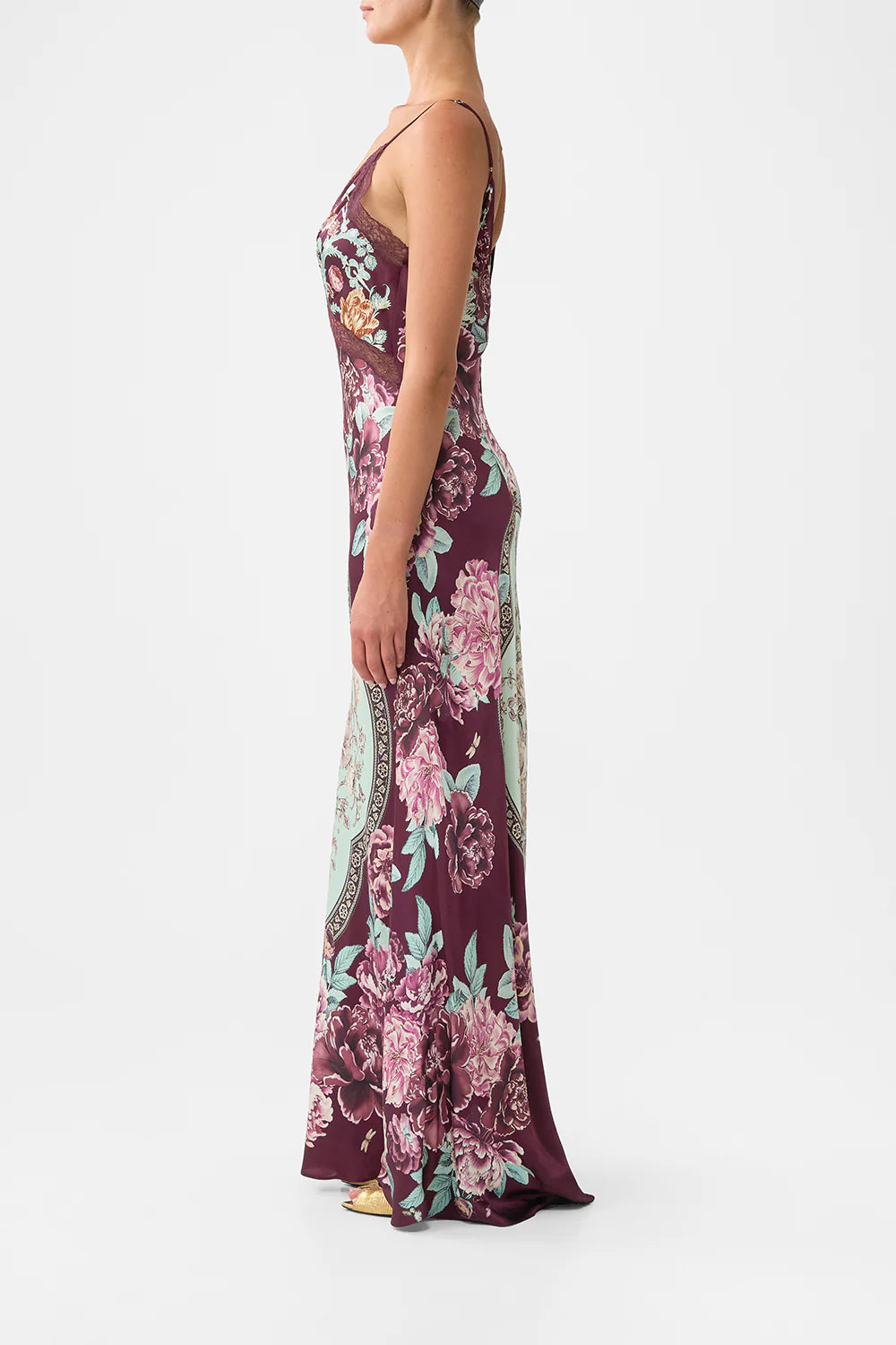 V-Neck Long Bias Slip with Train | If these Tiles Could Talk
