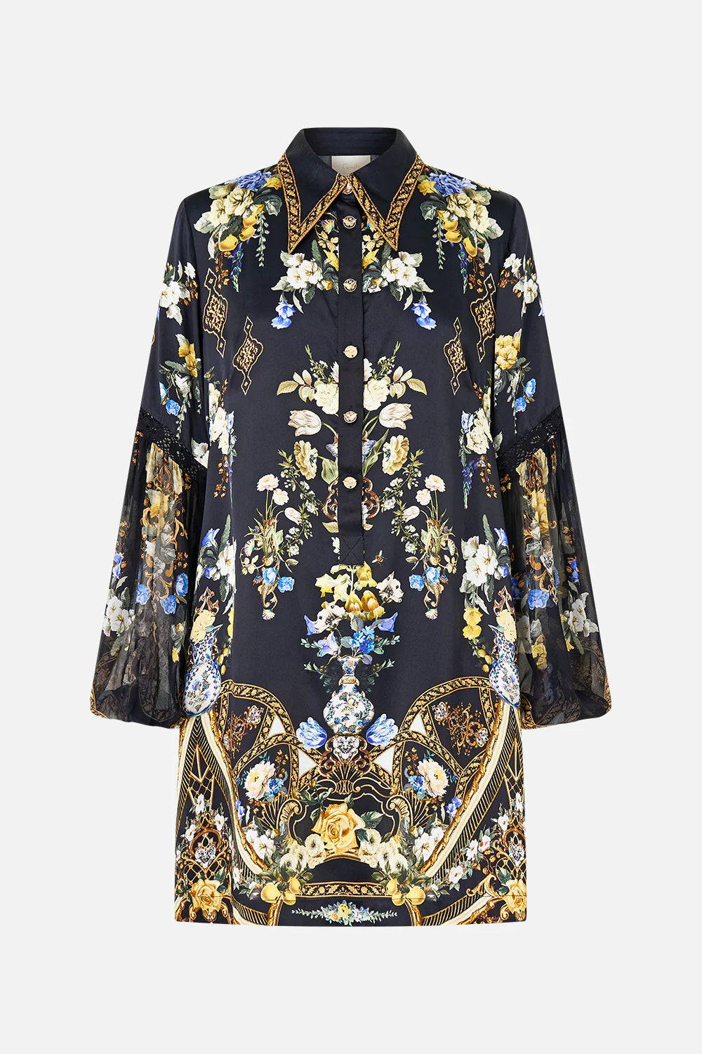 Shirt Dress with Blouson Sleeve | Ottoman Elegance