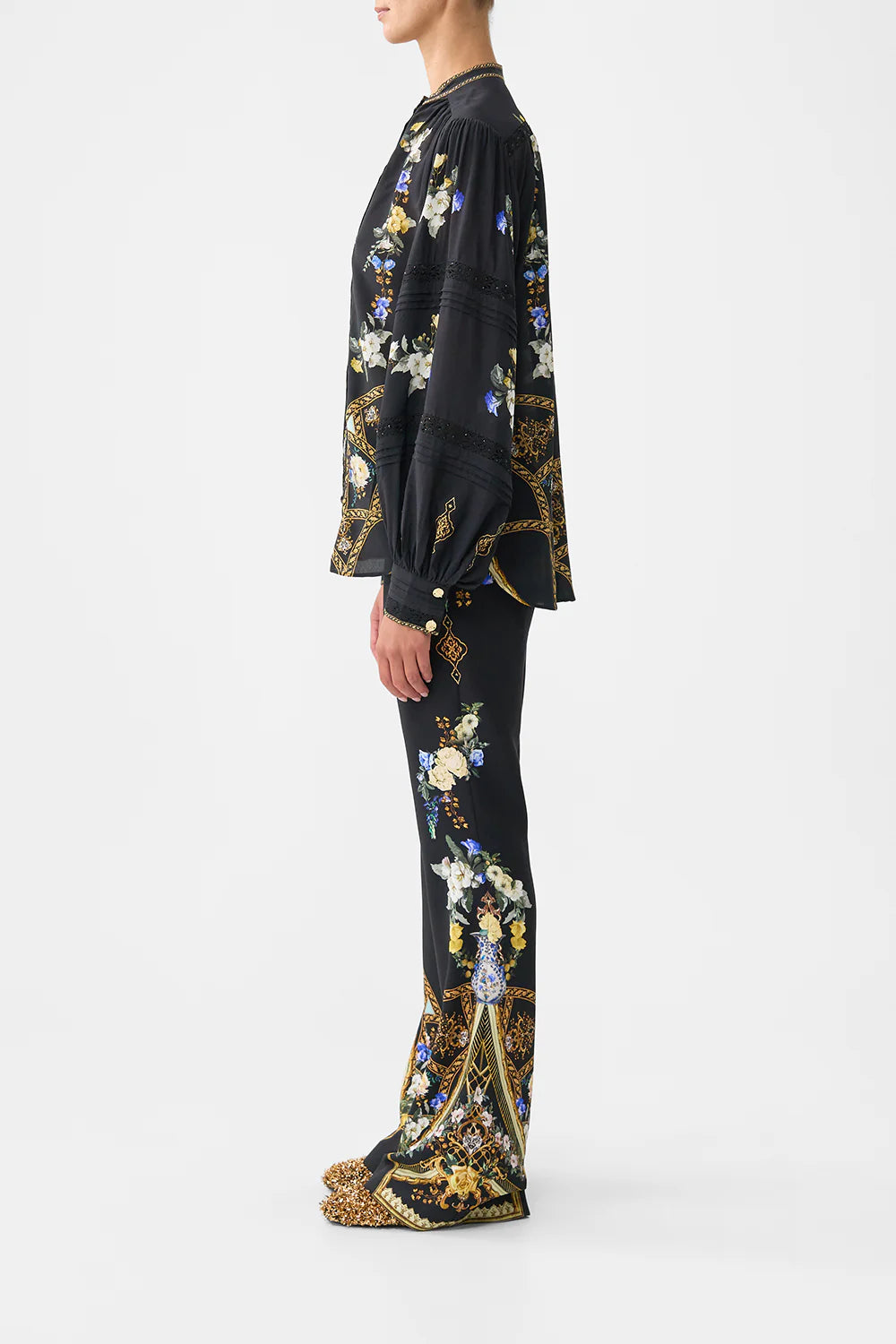 Blouson Sleeve Blouse with Yoke | Ottoman Elegance