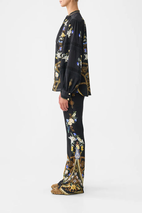 Blouson Sleeve Blouse with Yoke | Ottoman Elegance