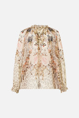 Raglan Blouse With Front Ruffle | Aranjuez Animalia