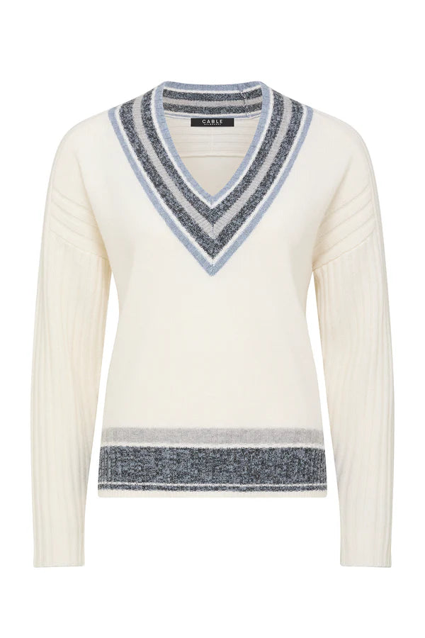 Cashwool Varsity Jumper | Milk