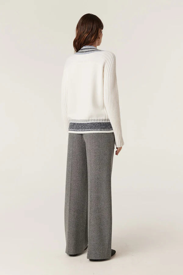 Cashwool Varsity Jumper | Milk