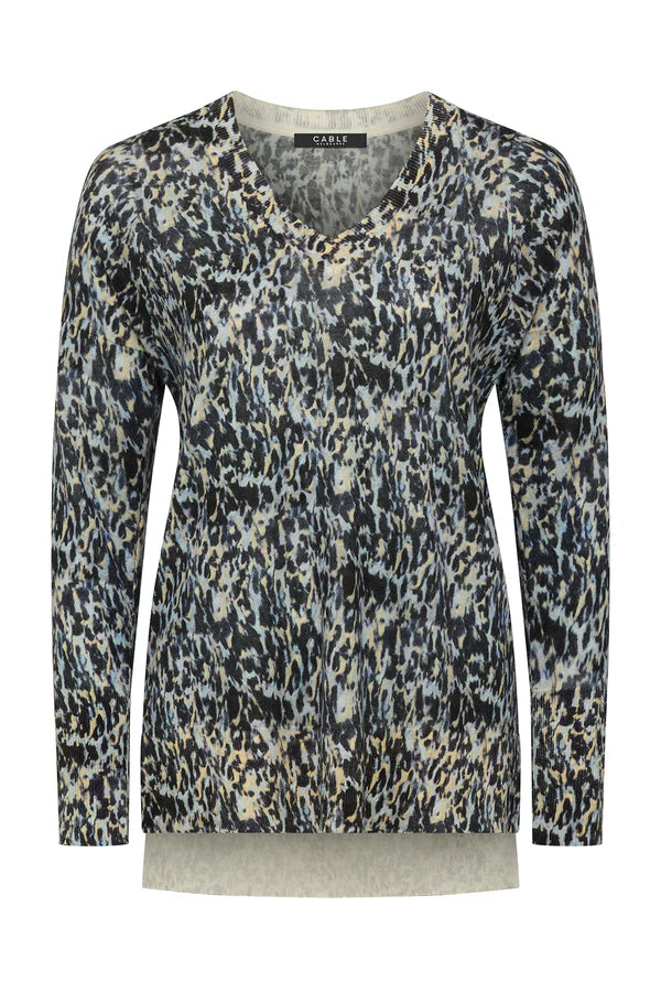 Superfine Merino Print Jumper | Animal