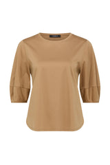 Pima Lantern Sleeve Top | Camel