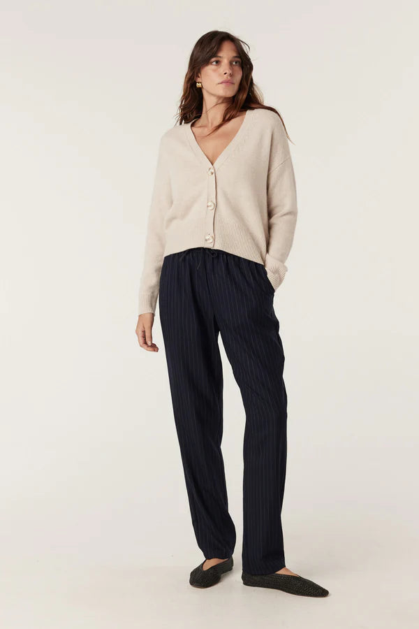Vincent Wool Pant | Navy Pinstripe