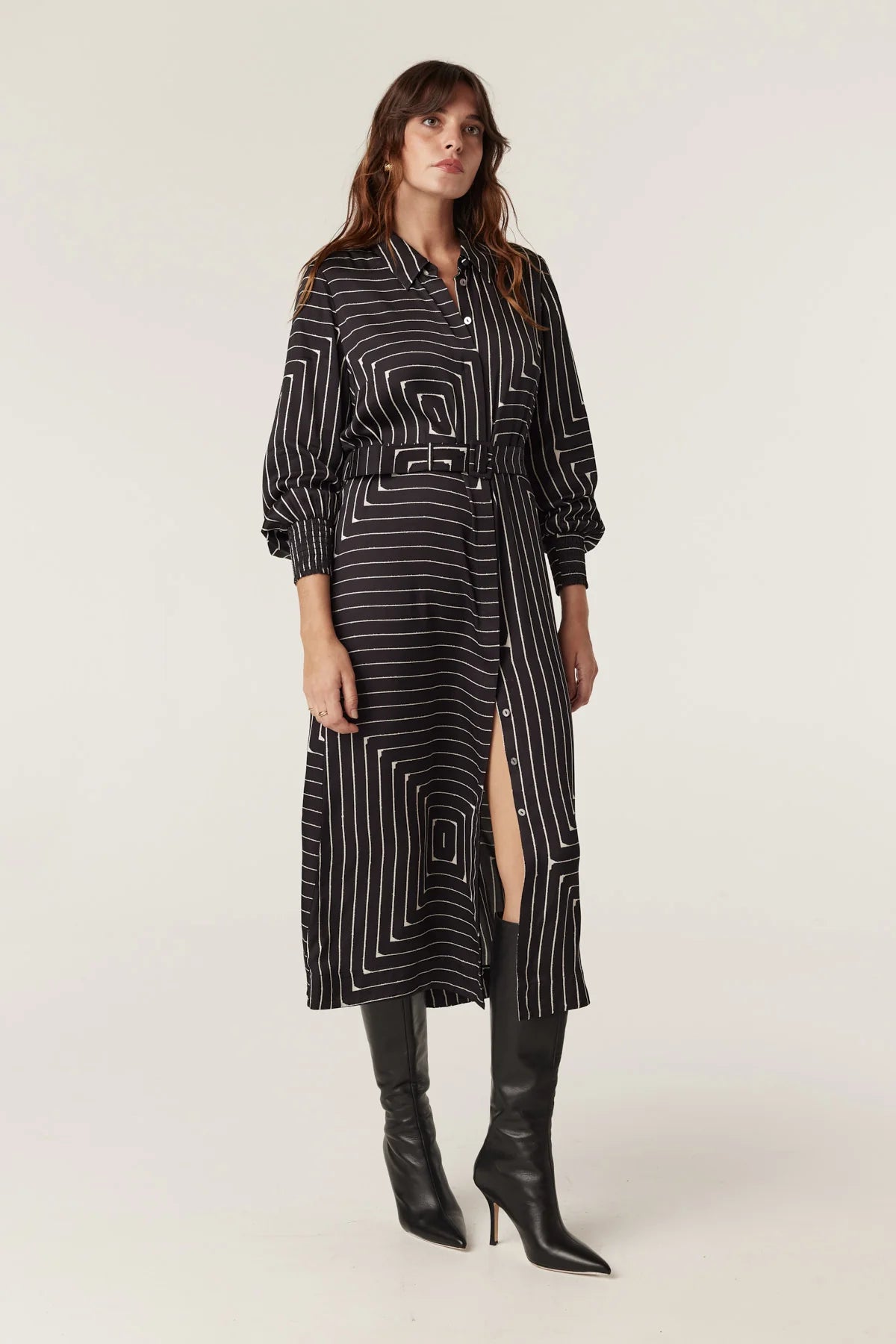 Imogen Dress | Linear Print