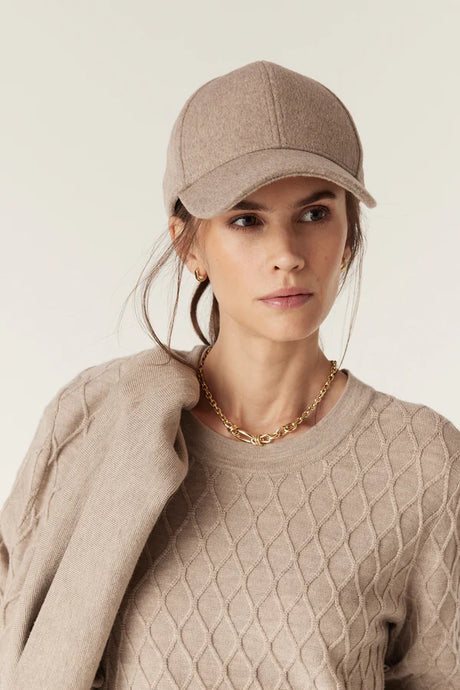 Wool Cashmere Cap | Pebble