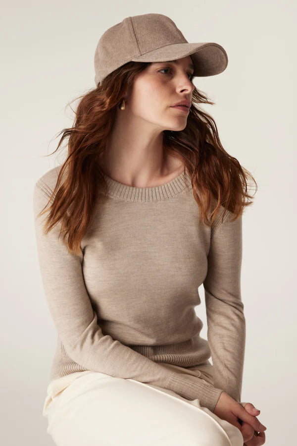 Wool Cashmere Cap | Pebble