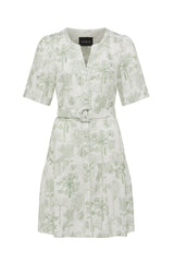 Gracie Linen Dress | Palm Print