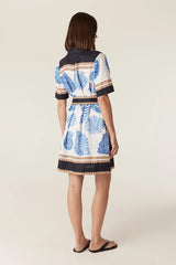 Caletta Linen Dress | Blue Shell Print