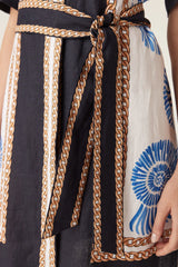 Caletta Linen Dress | Blue Shell Print