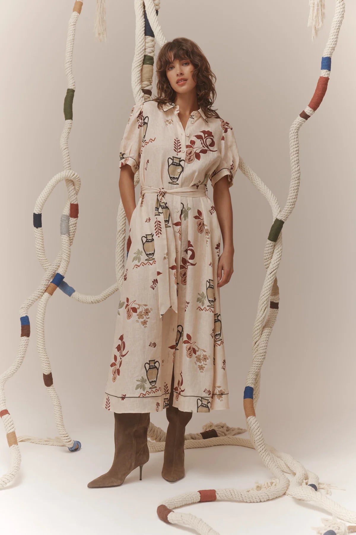 Avondale Linen Dress | Rustic Garden Print