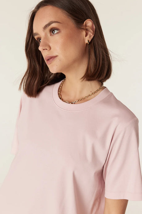 Pima Cotton Boxy Tee | Pale Pink