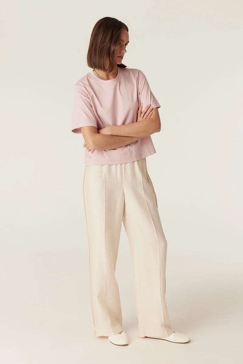 Pima Cotton Boxy Tee | Pale Pink