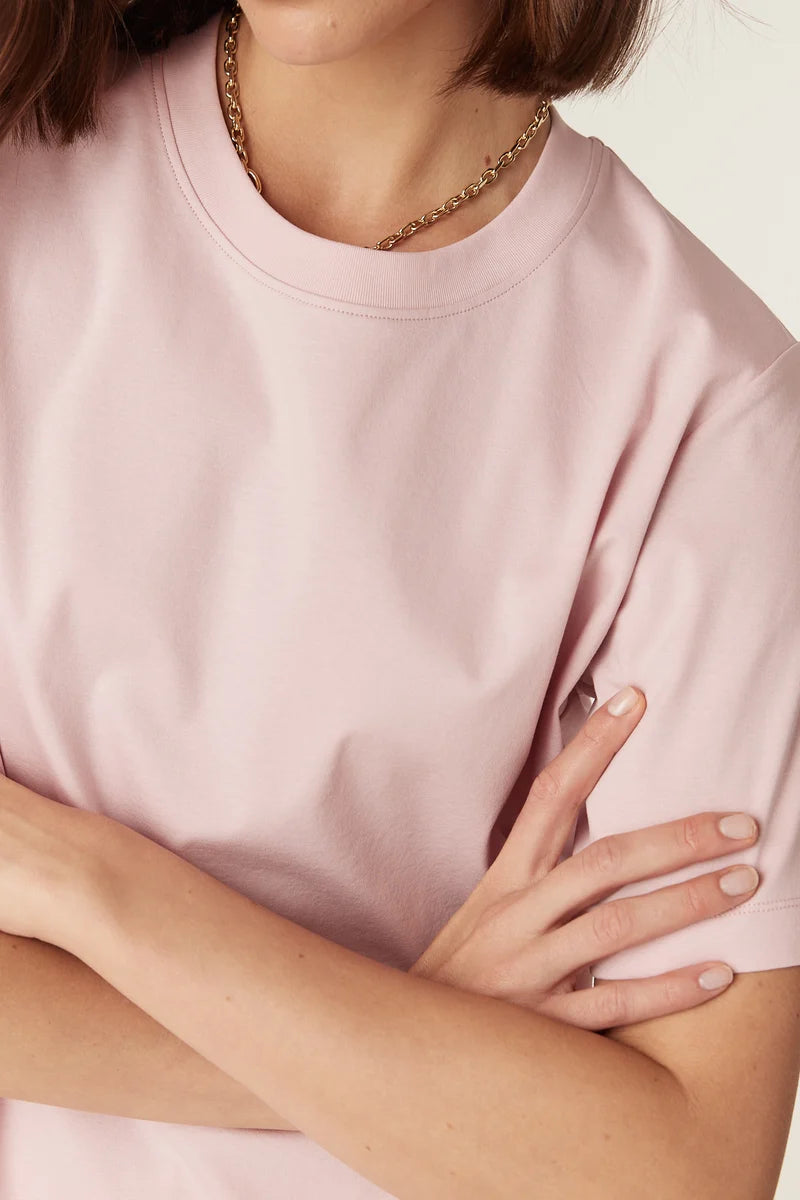 Pima Cotton Boxy Tee | Pale Pink