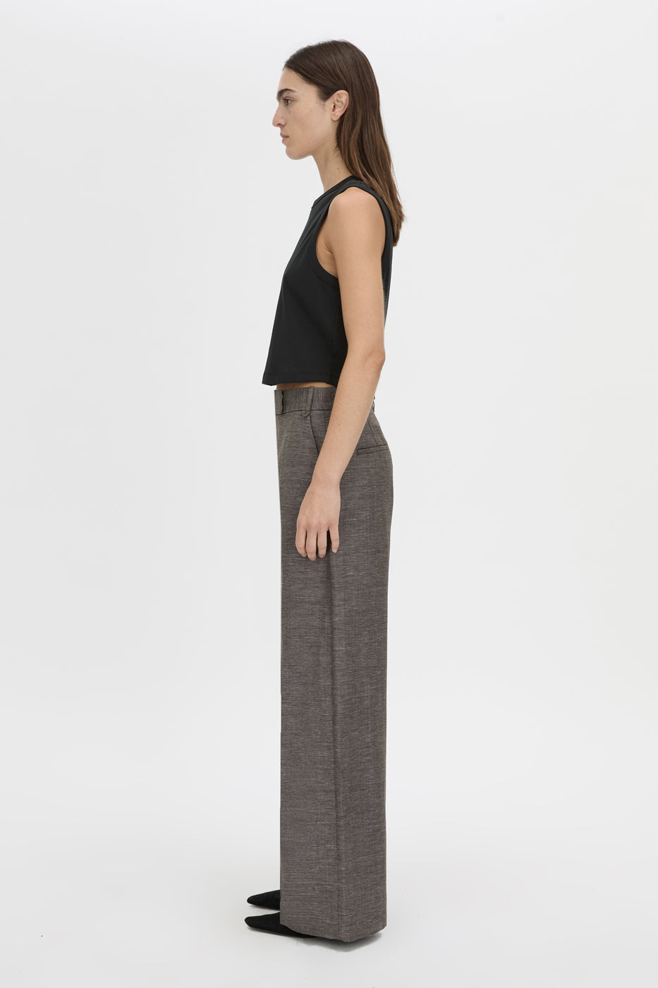 Alba Crop Rib Tank | Black
