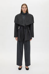 Audrey Wrap Jacket | Charcoal