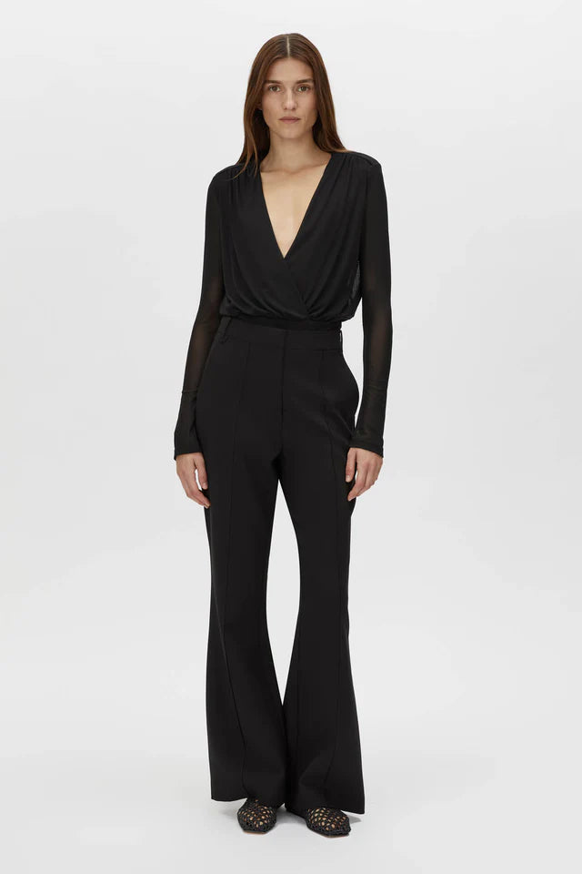 Ervina V-Neck Bodysuit | Black