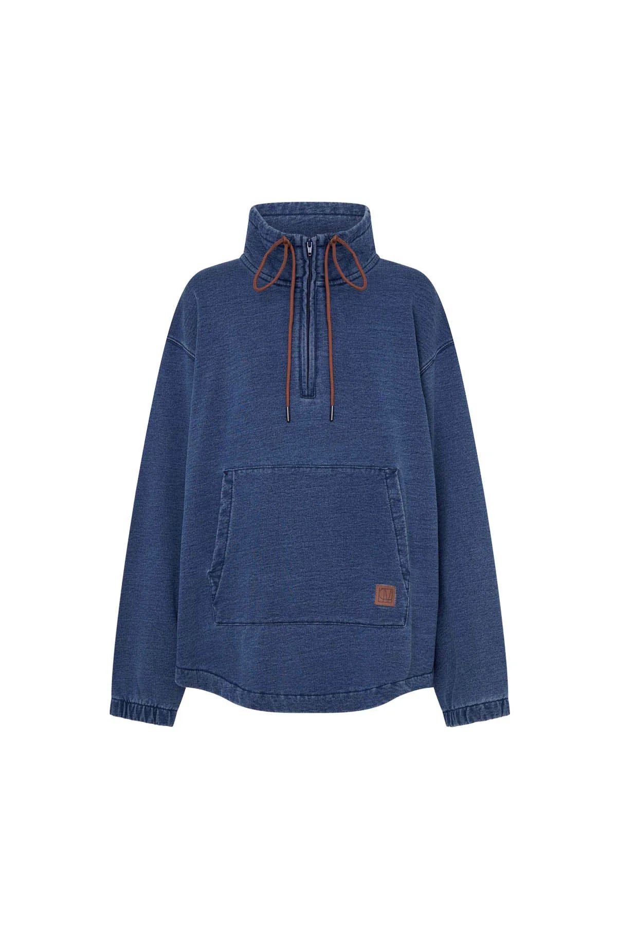 Meena Denim Fleece Pullover | Classic Blue