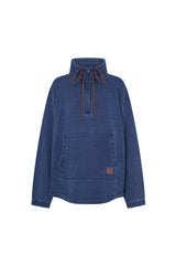 Meena Denim Fleece Pullover | Classic Blue
