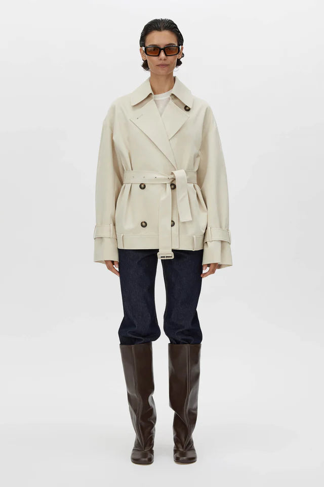 Neroli Short Trench | Alabaster White